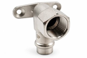 Cot cu suport inox GP 304 V-press Ø15 × 1/2″, filet interior